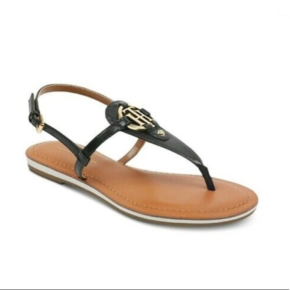 Tommy Hilfiger Shoes - Tommy Hilfiger garin Black tan T-strap Sandals